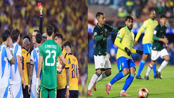 দুই লাল কার্ডের ম্যাচে হারল মেসিবিহীন আর্জেন্টিনা, হারল ব্রাজিলও দুই লাল কার্ডের ম্যাচে হারল মেসিবিহীন আর্জেন্টিনা, হারল ব্রাজিলও