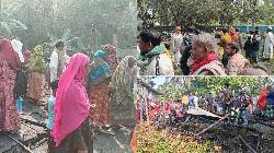 গুরুদাসপুরে কৃষকের বাড়িতে ভয়াবহ অগ্নিকাণ্ড: পরিকল্পিতভাবে আগুন দেওয়ার অভিযোগ